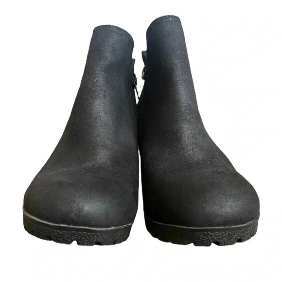 MIA Black Wedge Side Zip Ankle Booties Women’s size 8.5 - Picture 4 of 9